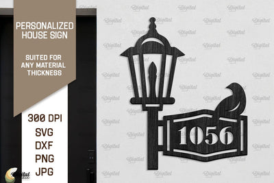 Personalized House Sign Laser Cut. Home Decor SVG SVG Evgenyia Guschina 