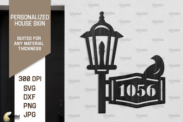 Personalized House Sign Laser Cut. Home Decor SVG SVG Evgenyia Guschina 