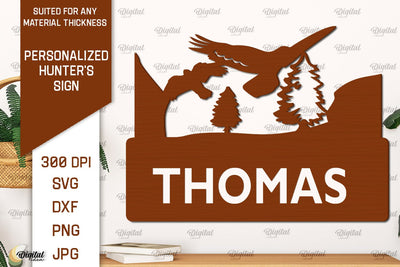 Personalized Hunter Sign Laser Cut. Wall Hunter Sign SVG SVG Evgenyia Guschina 