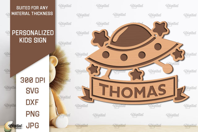 Personalized Kids Sign Laser Cut. Baby Room Art SVG Design SVG Evgenyia Guschina 