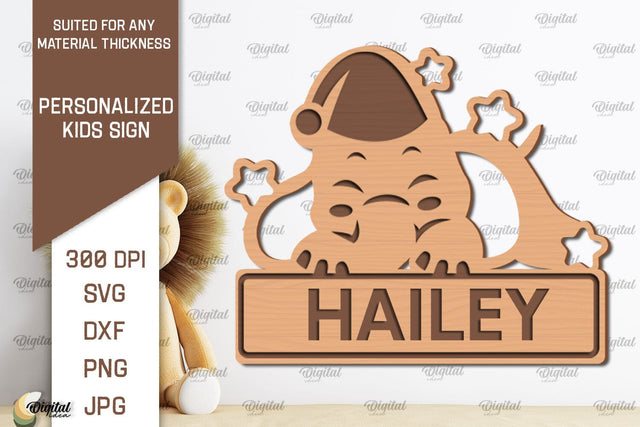 Personalized Kids Sign Laser Cut. Baby Room Art SVG Design SVG Evgenyia Guschina 