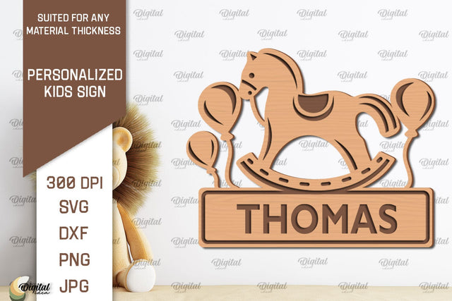 Personalized Kids Sign Laser Cut. Baby Room Art SVG Design SVG Evgenyia Guschina 