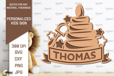 Personalized Kids Sign Laser Cut. Baby Room Art SVG Design SVG Evgenyia Guschina 