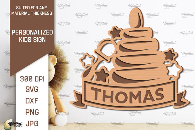Personalized Kids Sign Laser Cut. Baby Room Art SVG Design SVG Evgenyia Guschina 