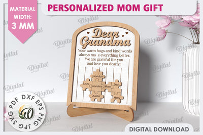 Personalized Mom Gift Laser Cut. Mother's Day Gift SVG SVG Evgenyia Guschina 