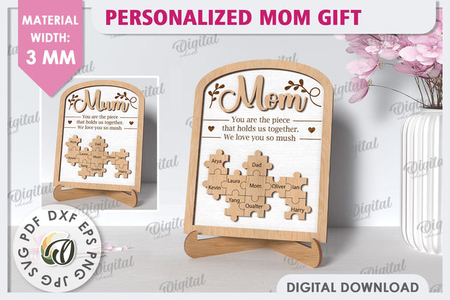 Personalized Mom Gift Laser Cut. Mother's Day Gift SVG SVG Evgenyia Guschina 
