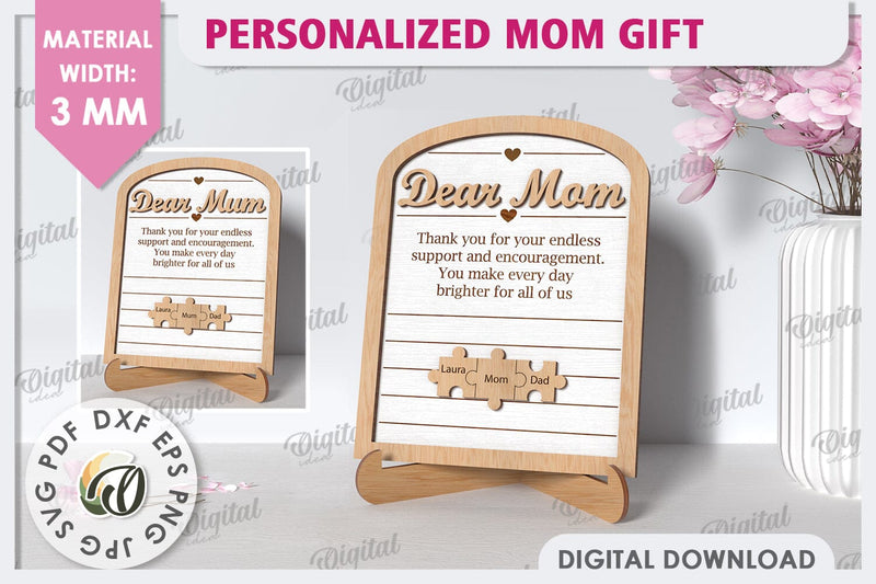 Personalized Mom Gift Laser Cut. Mother's Day Gift SVG SVG Evgenyia Guschina 