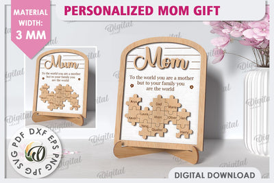 Personalized Mom Gift Laser Cut. Mother's Day Gift SVG SVG Evgenyia Guschina 