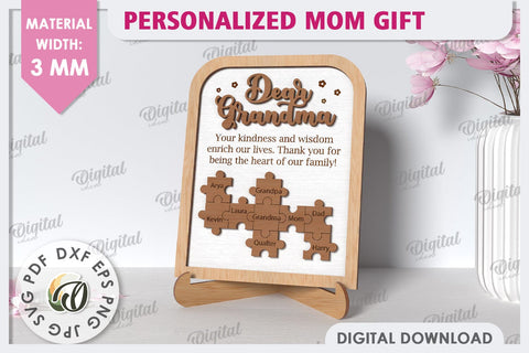 Personalized Mom Gift Laser Cut. Mother's Day Gift SVG SVG Evgenyia Guschina 