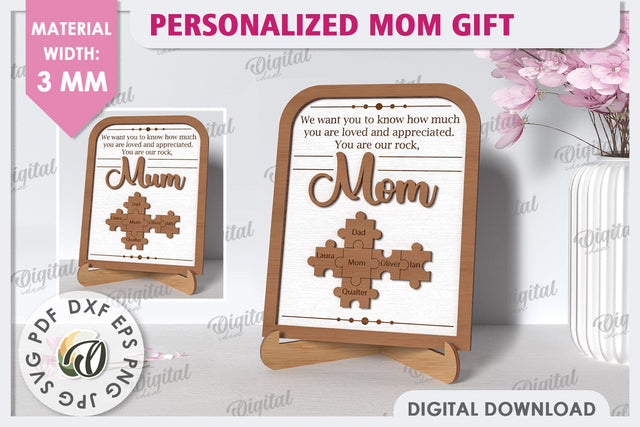 Personalized Mom Gift Laser Cut. Mother's Day Gift SVG SVG Evgenyia Guschina 