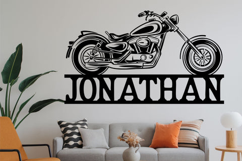 Personalized Motorcycle Name Sign | Custom Biker Wall Art | SVG PNG DXF EPS PDF AI Cut Files SVG TonisArtStudio 