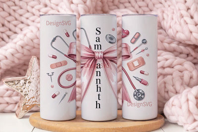 Personalized Nurse 20oz Tumbler Wrap Sublimation DesignSVG 
