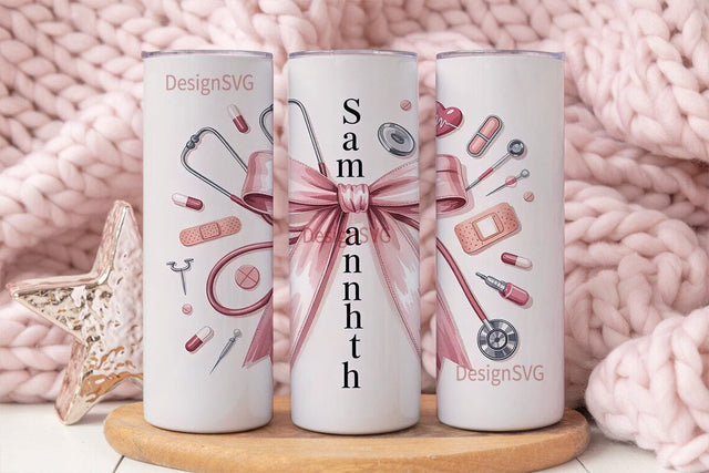 Personalized Nurse 20oz Tumbler Wrap Sublimation DesignSVG 