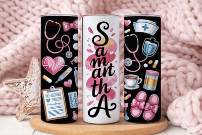 Personalized Nurse 20oz Tumbler Wrap Sublimation DesignSVG 