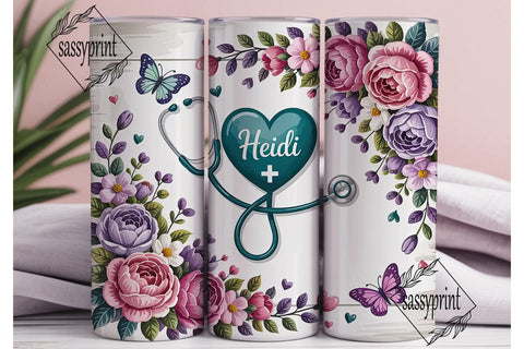 Personalized Nurse Heart Stethoscope PNG Sublimation sassyprint 