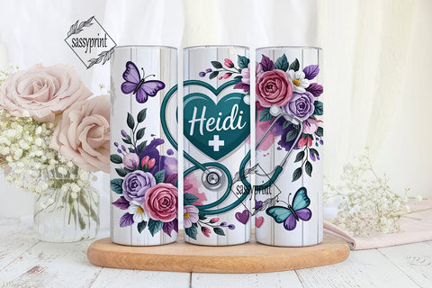 Personalized Nurse Heart Stethoscope PNG Sublimation sassyprint 