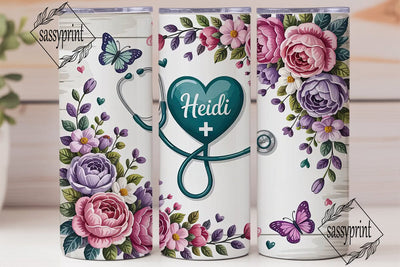 Personalized Nurse Heart Stethoscope PNG Sublimation sassyprint 