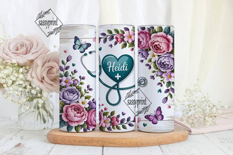Personalized Nurse Heart Stethoscope PNG Sublimation sassyprint 