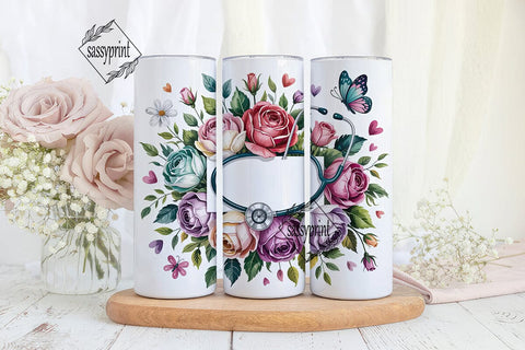 Personalized Nurse Stethoscope 20oz Tumbler Sublimation sassyprint 