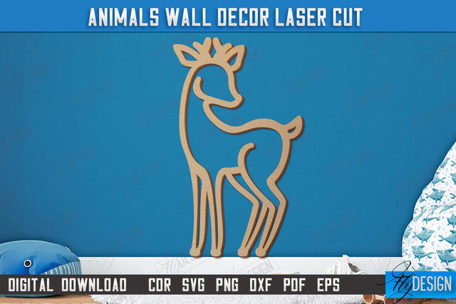 Personalized Nursery Wall Décor | Deer Shape | Baby Range | Children's Interior | CNC File SVG Fly Design 