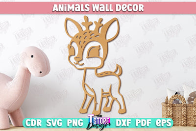 Personalized Nursery Wall Décor | Deer Shape | Baby Range | Children's Interior | CNC File SVG The T Store Design 