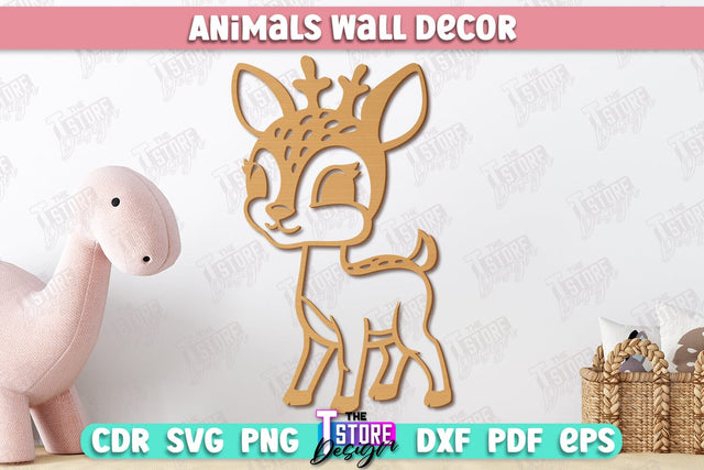 Personalized Nursery Wall Décor | Deer Shape | Baby Range | Children's Interior | CNC File SVG The T Store Design 