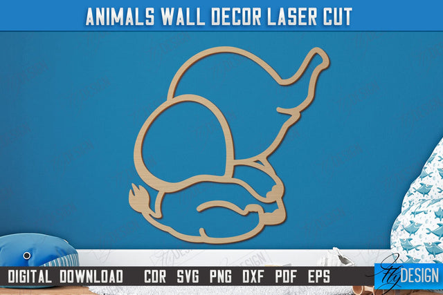 Personalized Nursery Wall Décor | Elephant Shape | Baby Range | Children's Interior | CNC File SVG Fly Design 