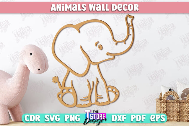 Personalized Nursery Wall Décor | Elephant Shape | Baby Range | Children's Interior | CNC File SVG The T Store Design 