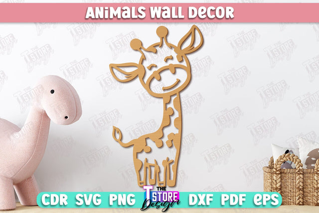 Personalized Nursery Wall Décor | Giraffe Shape | Baby Range | Children's Interior | CNC File SVG The T Store Design 