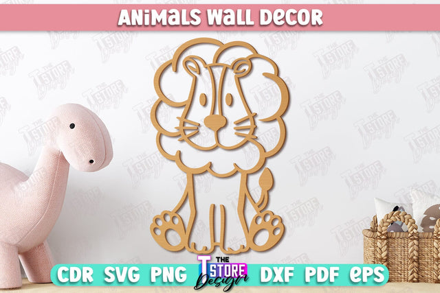 Personalized Nursery Wall Décor | Lion Shape | Baby Range | Children's Interior | CNC File SVG The T Store Design 