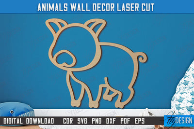 Personalized Nursery Wall Décor | Pig Shape | Baby Range | Children's Interior | CNC File SVG Fly Design 