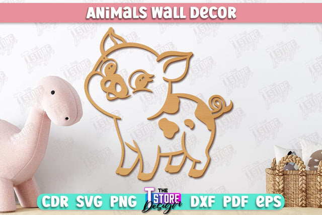 Personalized Nursery Wall Décor | Pig Shape | Baby Range | Children's Interior | CNC File SVG The T Store Design 