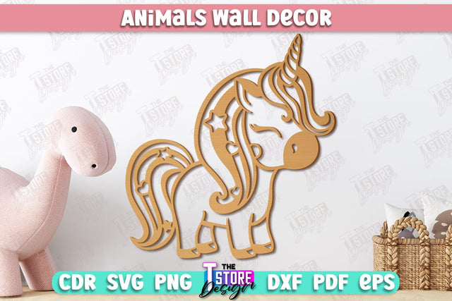 Personalized Nursery Wall Décor | Unicorn Shape | Baby Range | Children's Interior | CNC File SVG The T Store Design 
