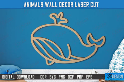 Personalized Nursery Wall Décor | Whale Shape | Baby Range | Children's Interior | CNC File SVG Fly Design 