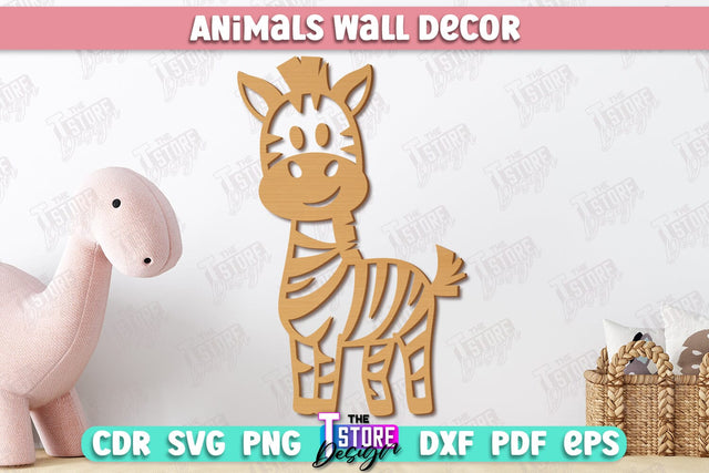 Personalized Nursery Wall Décor | Zebra Shape | Baby Range | Children's Interior | CNC File SVG The T Store Design 