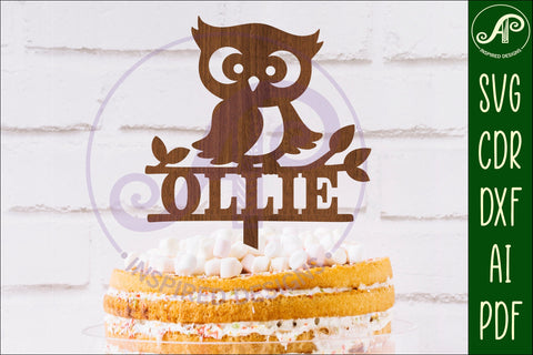 Personalized Owl cake topper SVG laser cut SVG APInspireddesigns 