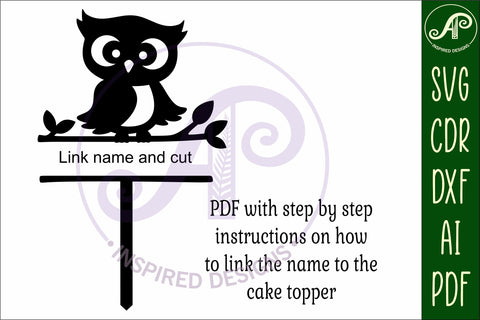 Personalized Owl cake topper SVG laser cut SVG APInspireddesigns 