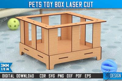 Personalized Pets Toy Box | Pet Toy Storage | Pet Design | Home Décor | CNC File SVG Fly Design 