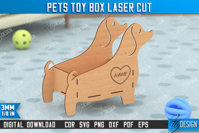 Personalized Pets Toy Box | Pet Toy Storage | Pet Design | Home Décor | CNC File SVG Fly Design 