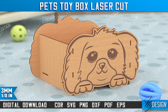 Personalized Pets Toy Box | Pet Toy Storage | Pet Design | Home Décor | CNC File SVG Fly Design 