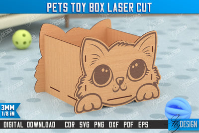 Personalized Pets Toy Box | Pet Toy Storage | Pet Design | Home Décor | CNC File SVG Fly Design 