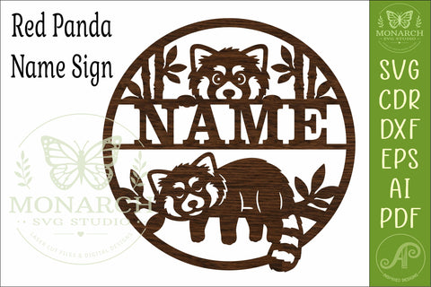 Personalized Red Panda Name Sign, Woodland Nursery Decor SVG APInspireddesigns 