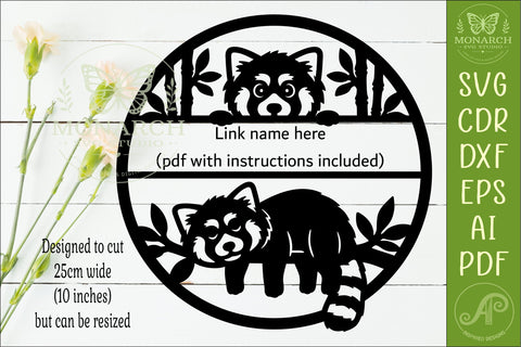 Personalized Red Panda Name Sign, Woodland Nursery Decor SVG APInspireddesigns 