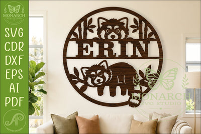 Personalized Red Panda Name Sign, Woodland Nursery Decor SVG APInspireddesigns 