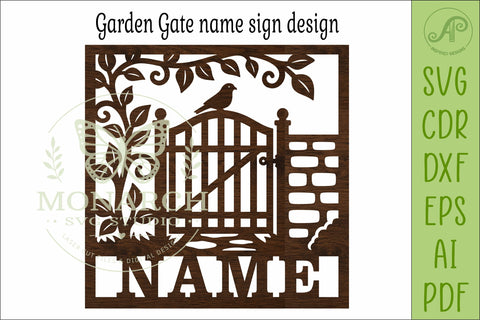 Personalized Secret Garden Gate SVG | Custom Name Sign Laser SVG APInspireddesigns 