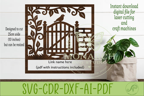 Personalized Secret Garden Gate SVG | Custom Name Sign Laser SVG APInspireddesigns 