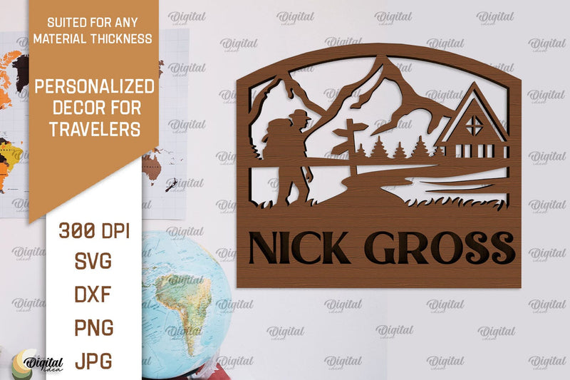 Personalized Sign For Traveler Laser Cut. Adventure SVG SVG Evgenyia Guschina 