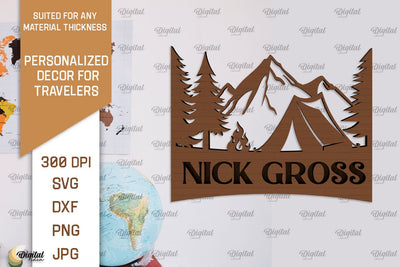 Personalized Sign For Traveler Laser Cut. Adventure SVG SVG Evgenyia Guschina 