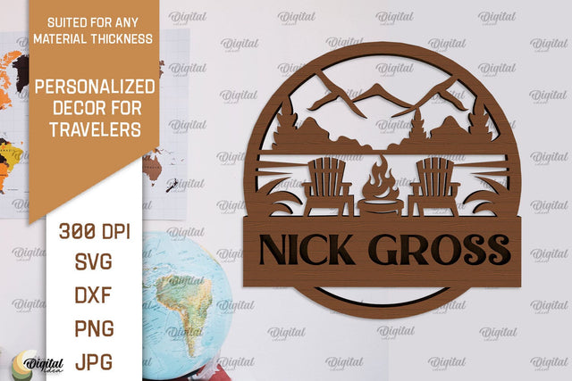 Personalized Sign For Traveler Laser Cut. Adventure SVG SVG Evgenyia Guschina 
