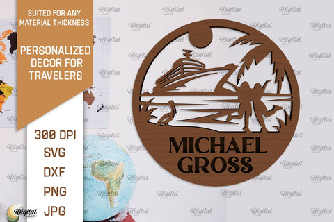 Personalized Signs For Travelers Laser Cut Bundle SVG Evgenyia Guschina 